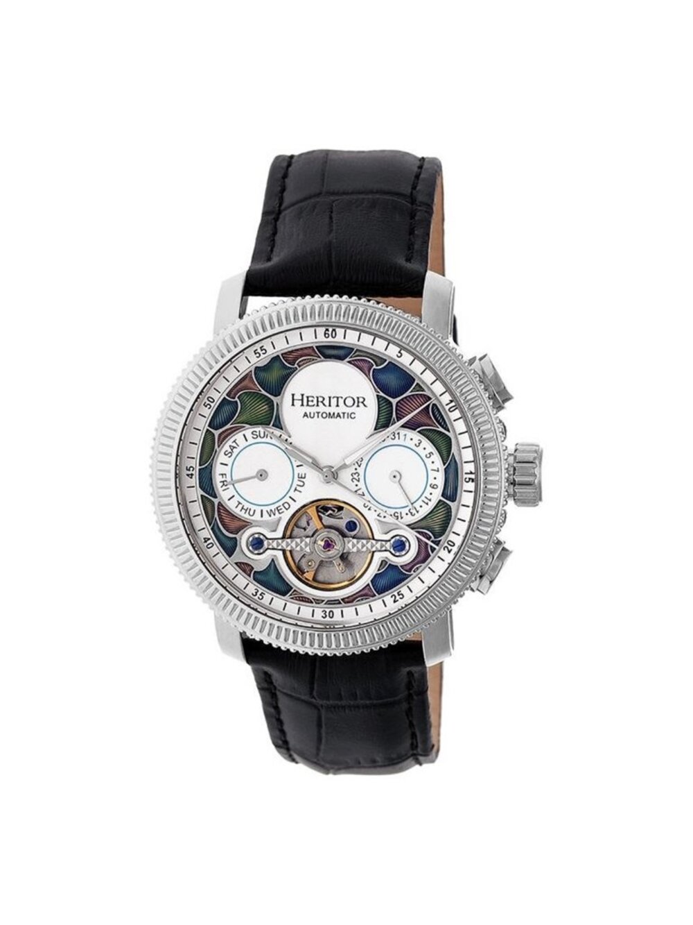 NWT Heritor Aura Automatic Vitreous Enamel Dial Men's Watch
